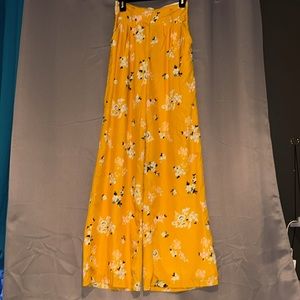 Eshakti Custom,  yellow floral wide leg palazzo pants.
